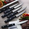 Farberware 6-Piece Stamped Triple Rivet Stainless Steel Steak Knife Set in Black