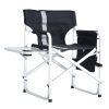 1-piece Padded Folding Outdoor Chair with Side Table and Storage Pockets; Lightweight Oversized Directors Chair for indoor;  Outdoor Camping;  Picnics