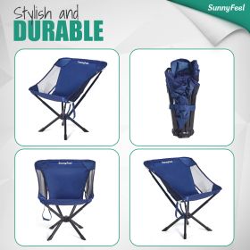 SUNNYFEEL Ultralight Folding Camping Chair, Portable Backpacking Chairs Lightweight, Small Compact Collapsible Camp Chair (Color: Net Fabric Blue)